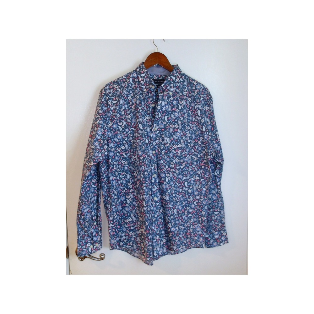 Crown & Ivy Floral Print Button‎ Down Shirt Classic Fit  Medium / #5275